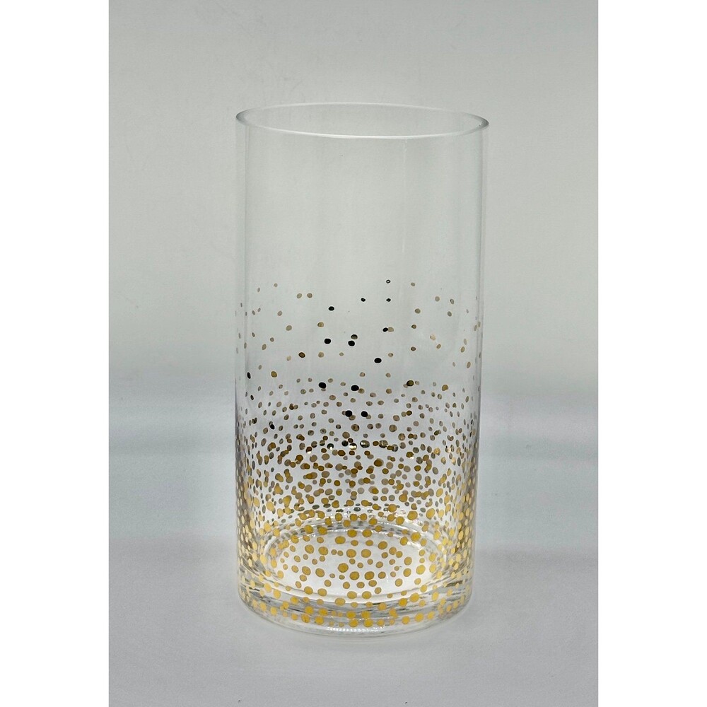 Glass Vase Gold Confetti Polka Dots